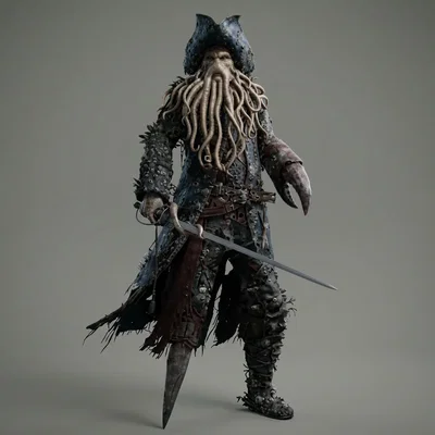 Mô hình 3D Davy Jones - Pirates of the Caribbean ấn tượng