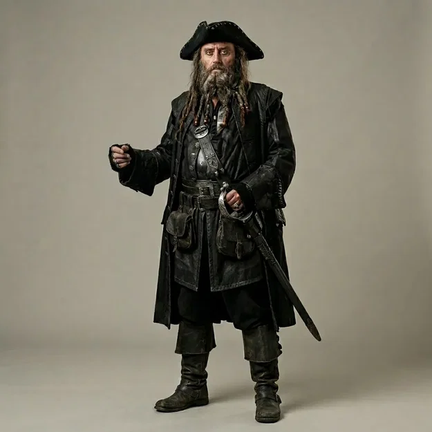Mô hình 3D Blackbeard (Ian McShane) - Cướp biển vùng Caribbean - Image 1