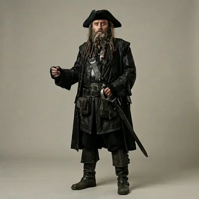 Mô hình 3D Blackbeard (Ian McShane) - Cướp biển vùng Caribbean