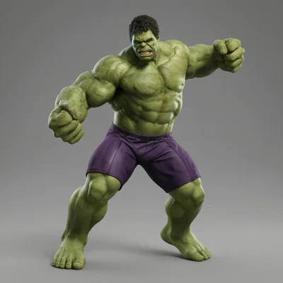 Mô hình 3D Incredible Hulk Raging: Sức mạnh siêu anh hùng trên bàn làm việc