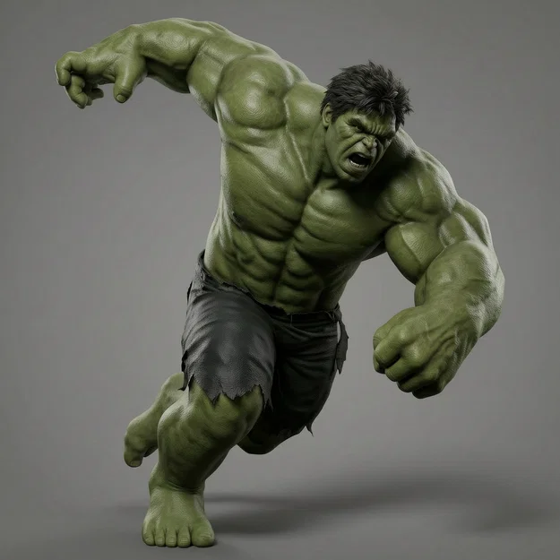 Mô hình 3D The Incredible Hulk đang chạy siêu ngầu để in tại nhà - Image 1