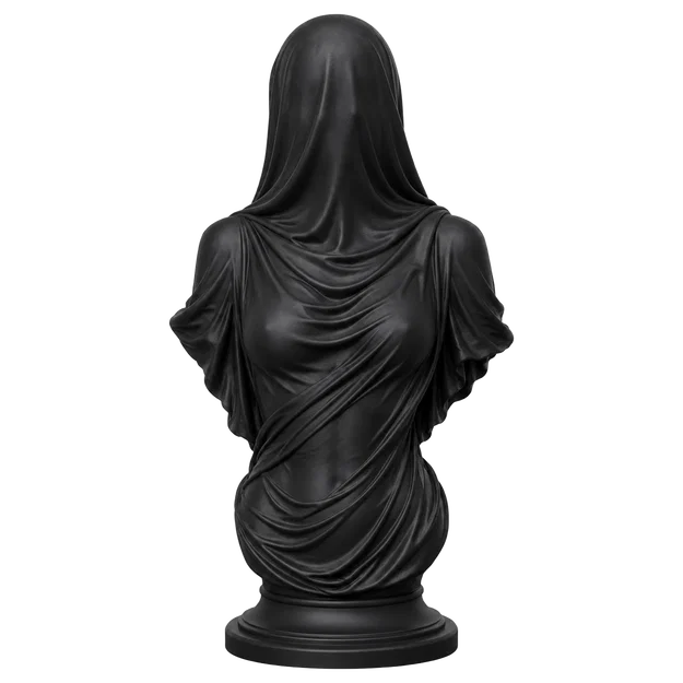 Tượng Bán Thân Veiled Phantom – Tác phẩm điêu khắc Gothic phủ vải - Image 1