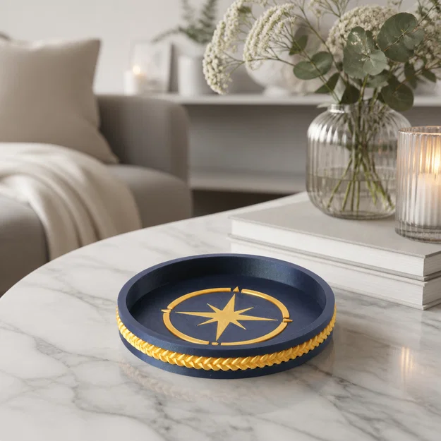 Khay Đựng Compass Rose Tray - Decor Phong Cách Hàng Hải - Image 1