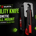 Giá treo nam châm cho dao rọc giấy Würth và hộp lưỡi thay thế - In 3D không cần support - Thumbnail 1