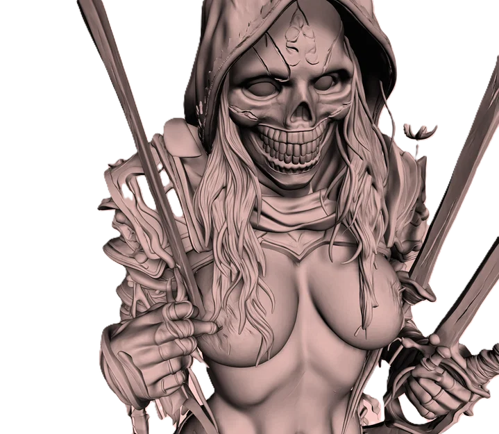 Mô hình STL Sát Thủ Skull Mask | Tượng Dark Fantasy Rogue Chi Tiết Cao - Image 3