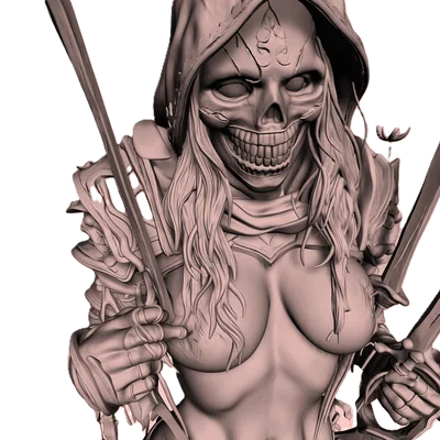 Mô hình STL Sát Thủ Skull Mask | Tượng Dark Fantasy Rogue Chi Tiết Cao