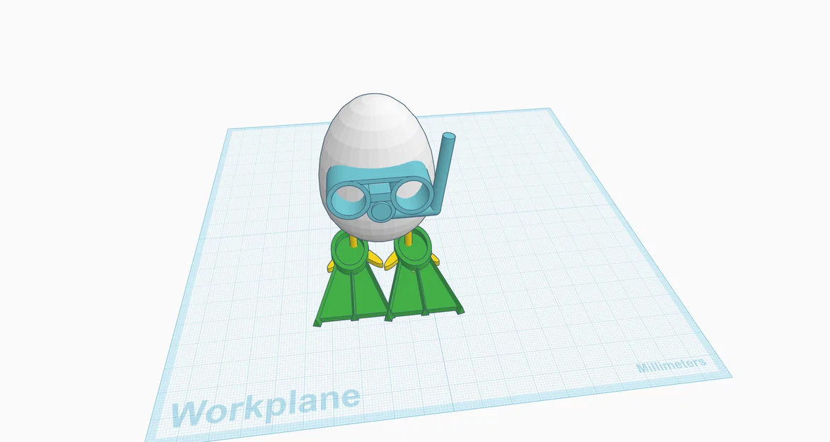 Mô hình quả trứng thợ lặn Scooba Egg đáng yêu để in 3D - Image 1