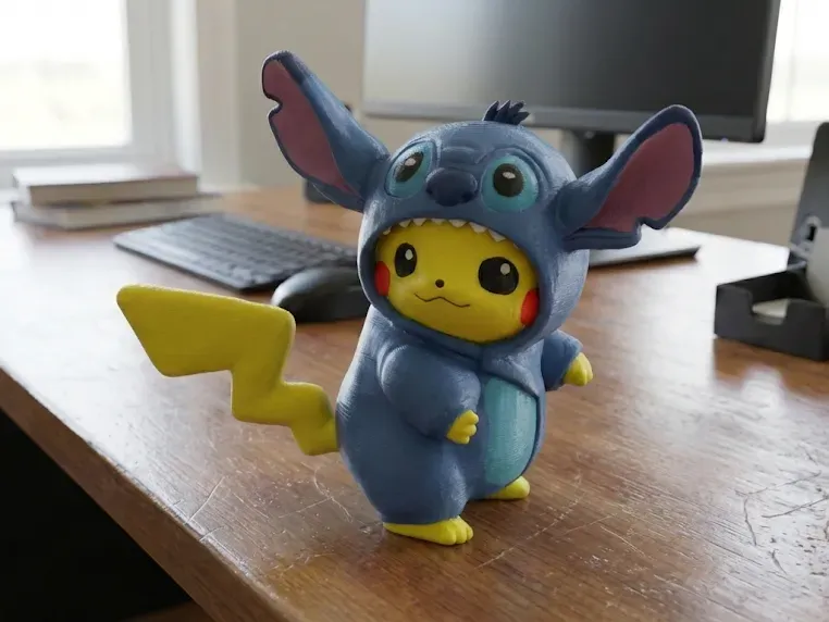 Mô hình 3D Pikachu hóa thân thành Stitch siêu đáng yêu - Image 1