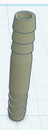 Khớp nối ống hai đầu dạng gai (Double sided barbed coupler) in 3D - Image 1