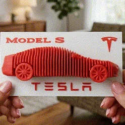 Mô hình điêu khắc xếp lớp Tesla Model S