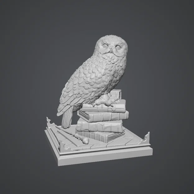 HP Owl - Tượng Cú Thông Thái Trên Chồng Sách Cổ - Image 1