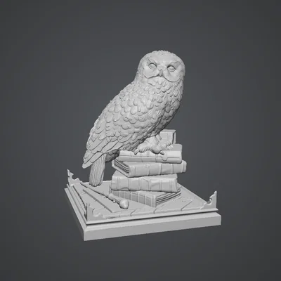 HP Owl - Tượng Cú Thông Thái Trên Chồng Sách Cổ