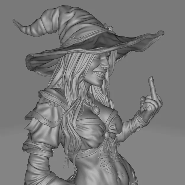 Mô hình 3D Fantasy Mage Bust STL | Pháp sư ngón tay thối | Tượng Resin chi tiết cao - Image 5