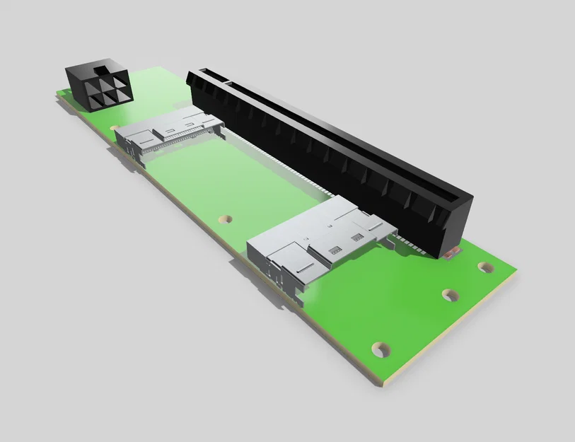 File CAD bộ chuyển đổi Shinreal 2 x SFF-8654 8 Lane sang PCIe x16 - Image 1