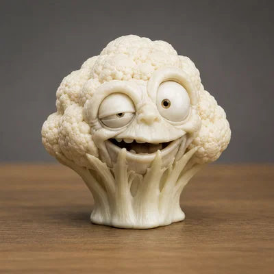 Mô hình bông cải xanh (cauliflower) vui nhộn in 3D trang trí