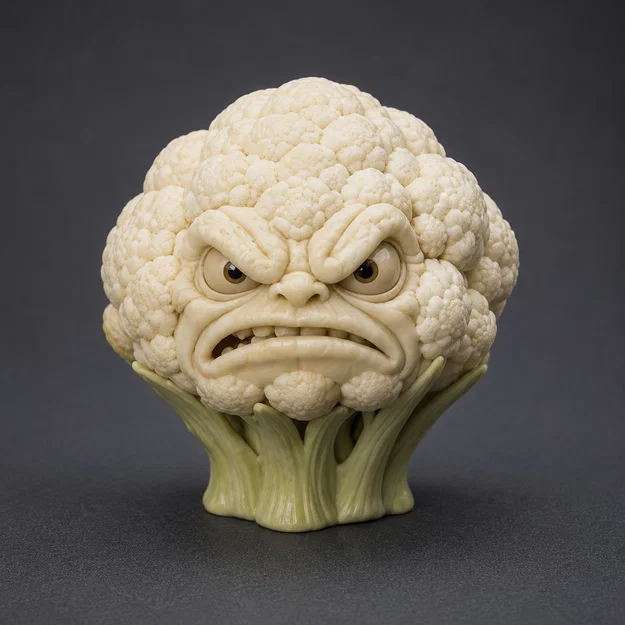 Mô hình 3D Súp Lơ Giận Dữ - Angry Cauliflower trang trí cực chất - Image 1