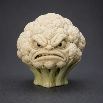 Mô hình 3D Súp Lơ Giận Dữ - Angry Cauliflower trang trí cực chất