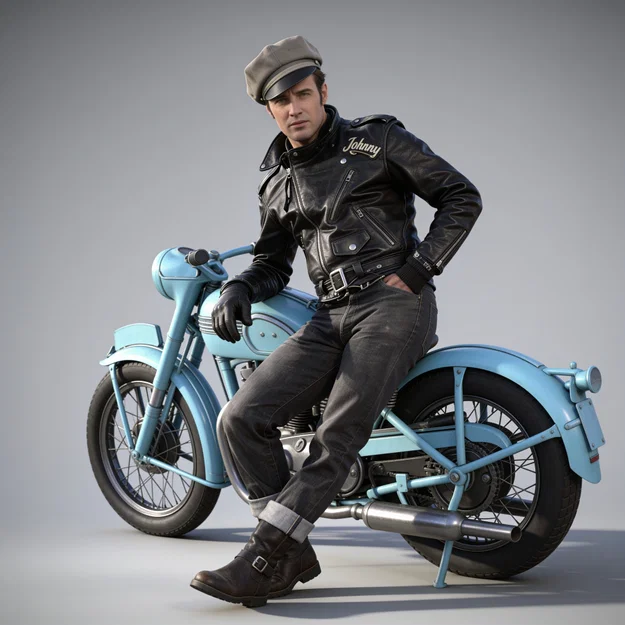 Mô hình 3D nhân vật Marlon Brando trong phim The Wild One - Image 1