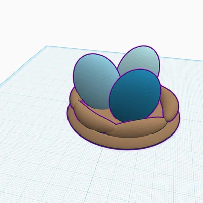 Mô hình tổ trứng 3D xinh xắn - File in 3D trang trí độc đáo