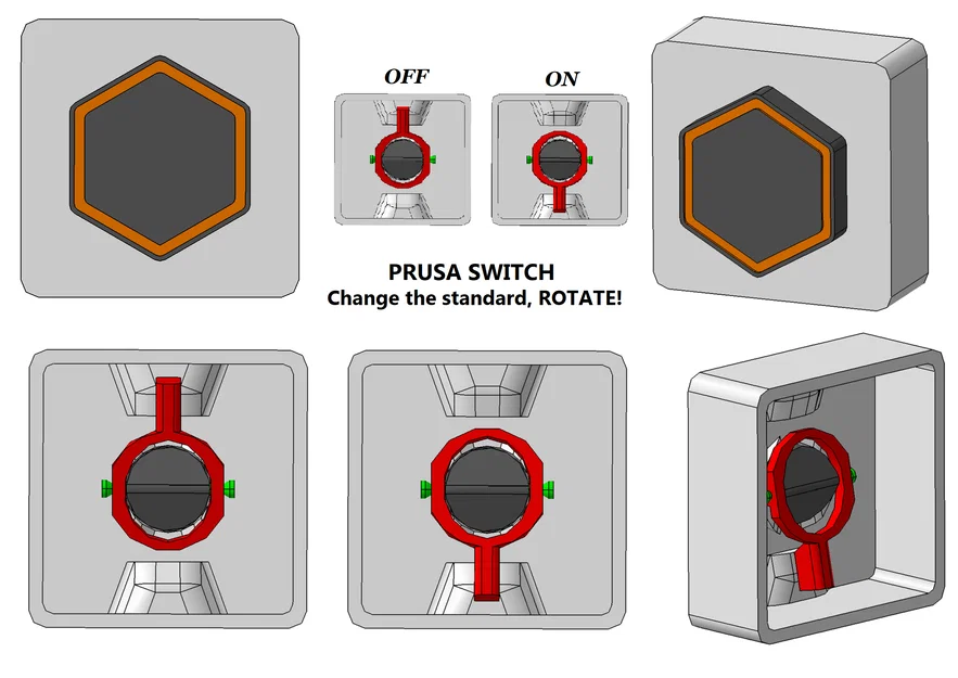 Mẫu nắp công tắc đèn Prusa Switch độc đáo cho không gian sống - Image 1