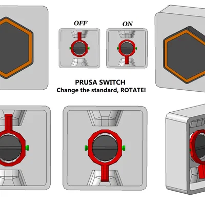Mẫu nắp công tắc đèn Prusa Switch độc đáo cho không gian sống
