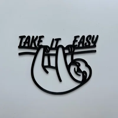Tranh treo tường chú lười Take It Easy dễ thương - Mô hình in 3D