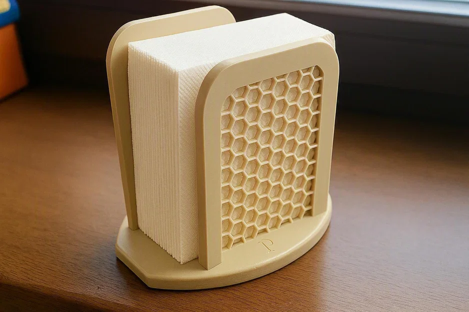 Khay đựng khăn giấy 3D họa tiết tổ ong hiện đại, in không cần support - Image 1