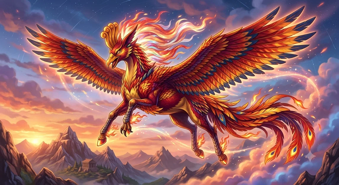Mô hình 3D Pokemon Fusion Fenikkusu Tenma (Ponyta x Ho-Oh) ấn tượng - Image 1