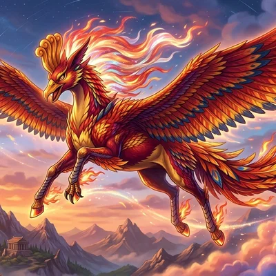 Mô hình 3D Pokemon Fusion Fenikkusu Tenma (Ponyta x Ho-Oh) ấn tượng