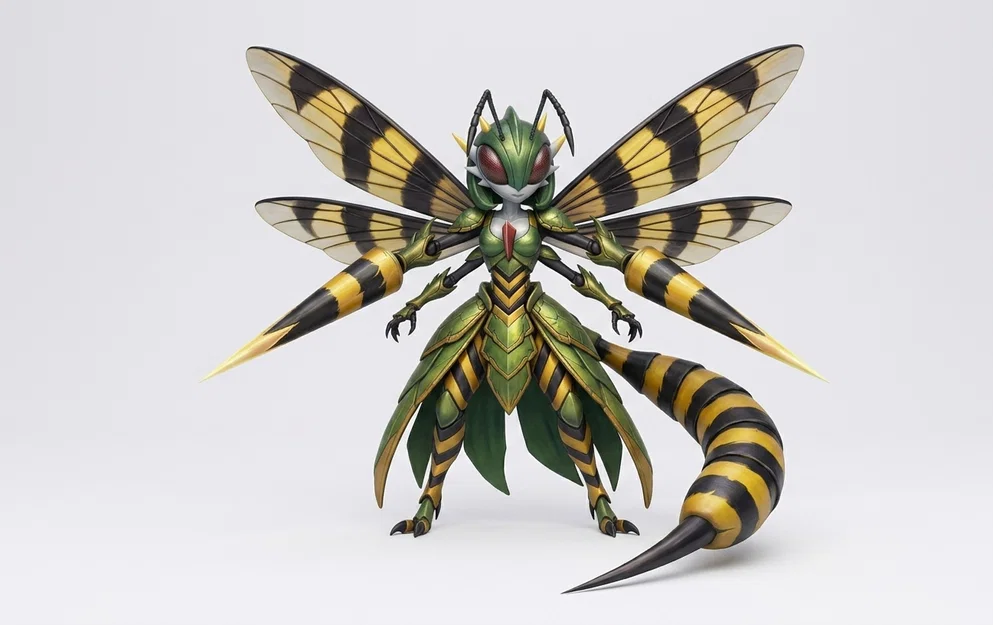 Mô hình Pokemon Fusion: Gardevoir kết hợp Beedrill ấn tượng - Image 1