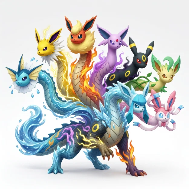Mô hình FanArt Orochi-Evo: Sự kết hợp của các hệ tiến hóa Eevee - Image 1