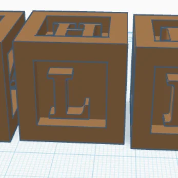 Bộ khối chữ cái 3D (Letter blocks) - Đồ chơi và trang trí sáng tạo