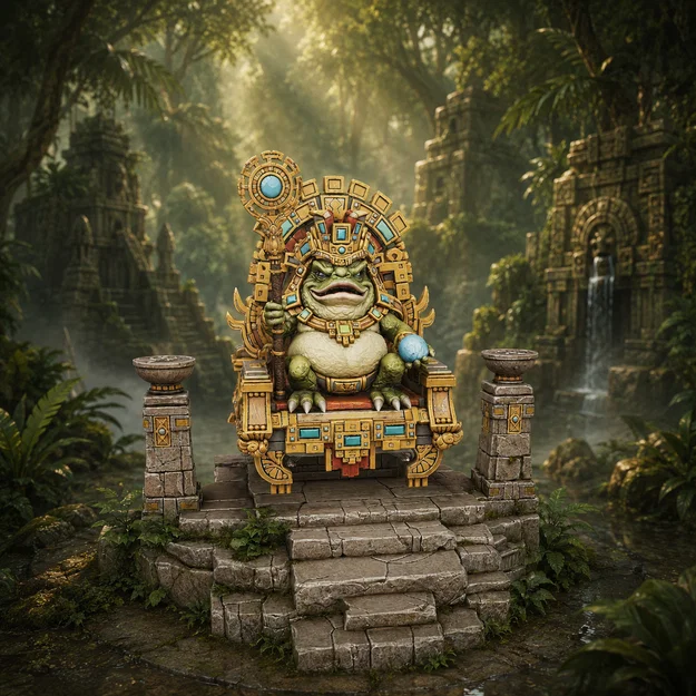 Vhorlath Realms – Reptilian – Sun-Seat Oracle (Mô hình 3D in STL phong cách Dark Fantasy) - Image 1
