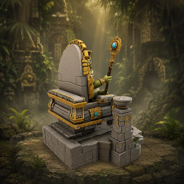 Vhorlath Realms – Reptilian – Sun-Seat Oracle (Mô hình 3D in STL phong cách Dark Fantasy) - Image 3
