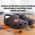 Charm Bitcoin (BTC) gắn dép Clog & Đồng xu xe đẩy siêu thị (Bản 1 mảnh & 2 mảnh vặn vít) - Thumbnail 1