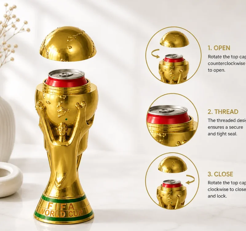 Giá đỡ lon nước mô hình cúp FIFA World Cup 2026 cực chất