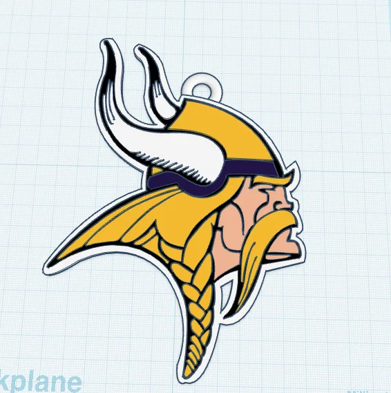 Mặt dây chuyền logo 3D Minnesota Vikings cỡ lớn - Image 3
