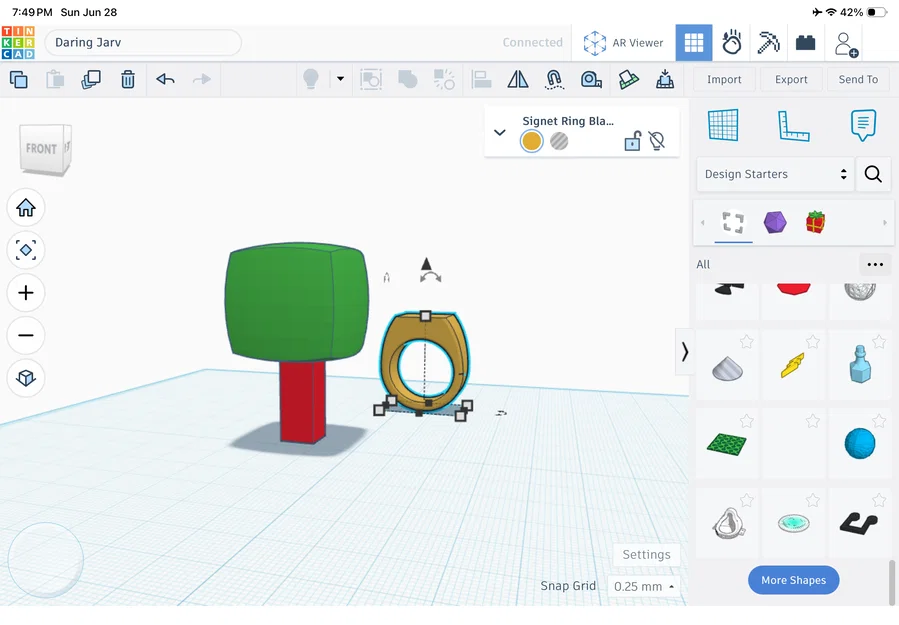 Mô hình in 3D Cây và Nhẫn Signet (Tree and Ring) sáng tạo - Image 1