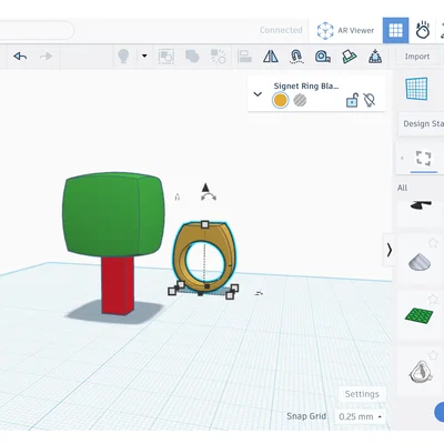 Mô hình in 3D Cây và Nhẫn Signet (Tree and Ring) sáng tạo
