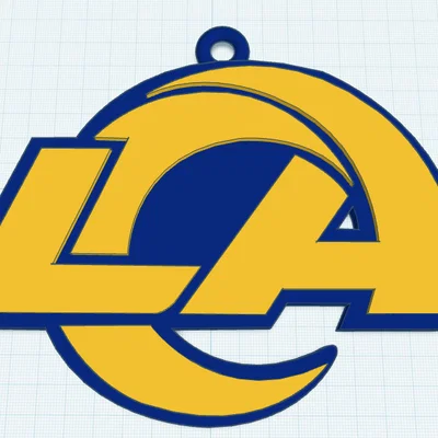 Mặt Dây Chuyền Logo 3D Los Angeles Rams Độc Đáo Cho Người Hâm Mộ