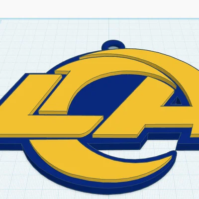 Mặt Dây Chuyền Logo 3D Los Angeles Rams Độc Đáo Cho Người Hâm Mộ