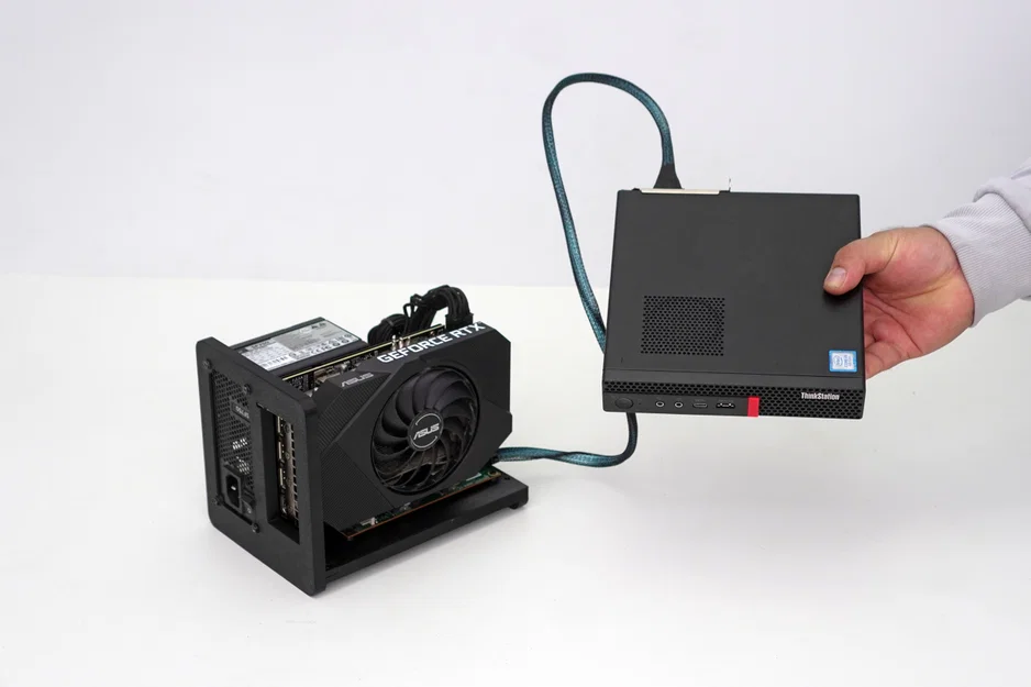 Bộ khung testbench DIY Micro PCIe SlimSAS 8654 eGPU in 3D - Image 2