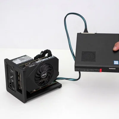 Bộ khung testbench DIY Micro PCIe SlimSAS 8654 eGPU in 3D