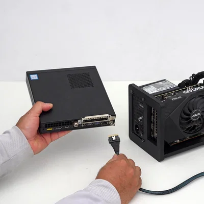 Bộ khung testbench DIY Micro PCIe SlimSAS 8654 eGPU in 3D