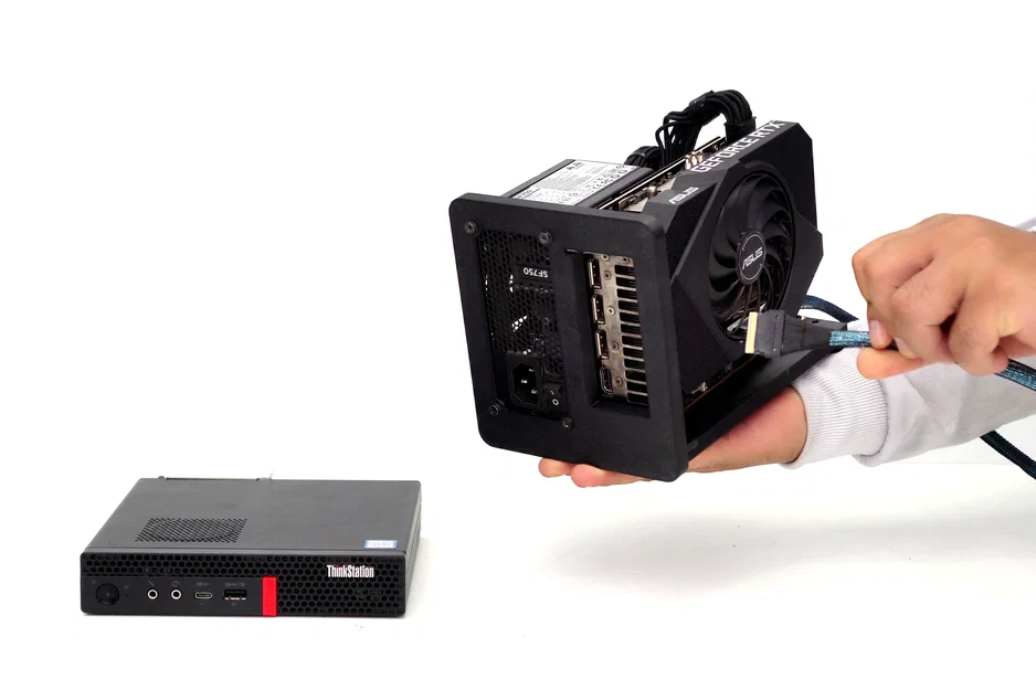Bộ khung testbench DIY Micro PCIe SlimSAS 8654 eGPU in 3D - Image 4