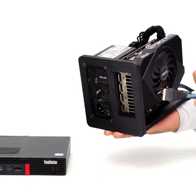 Bộ khung testbench DIY Micro PCIe SlimSAS 8654 eGPU in 3D