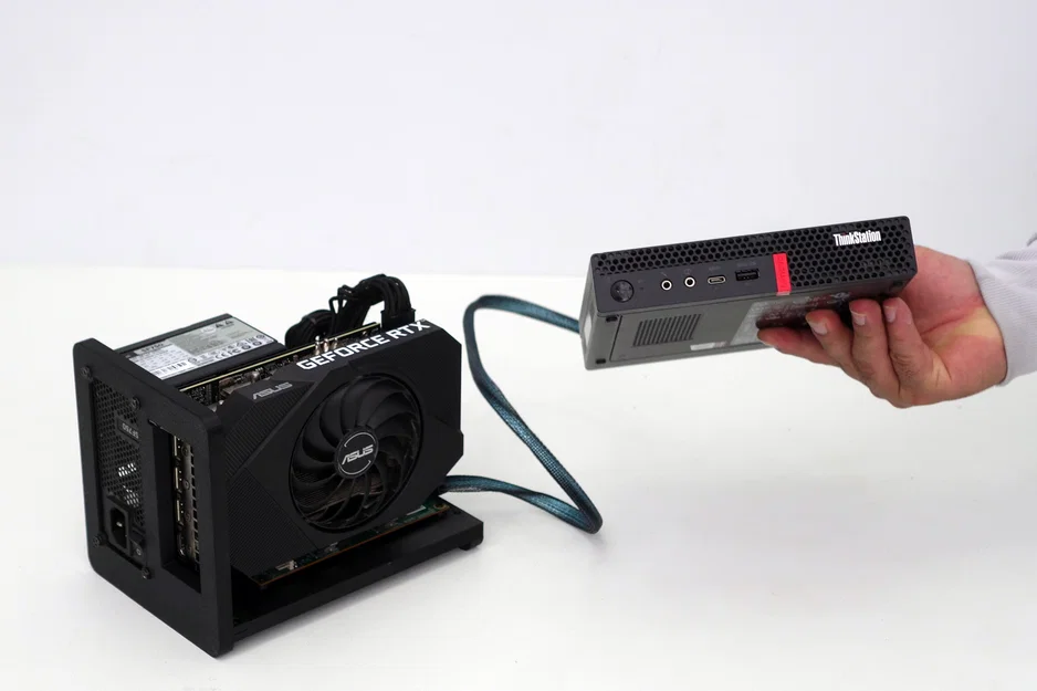 Bộ khung testbench DIY Micro PCIe SlimSAS 8654 eGPU in 3D - Image 5
