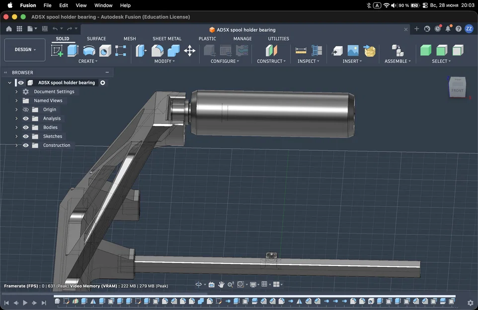 Giá đỡ cuộn filament gắn trên đỉnh cho máy Flashforge AD5X (chuyên in TPU) - Image 3