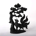 Tượng điêu khắc Hồ Ly Chín Đuôi dưới gốc Anh Đào - Thumbnail 2