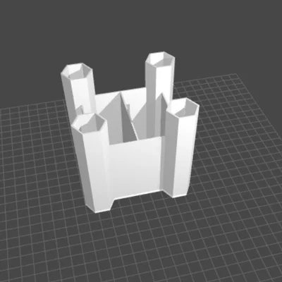 Khay cắm bút lâu đài lục giác (Hexa Castle Pen Holder) in 3D